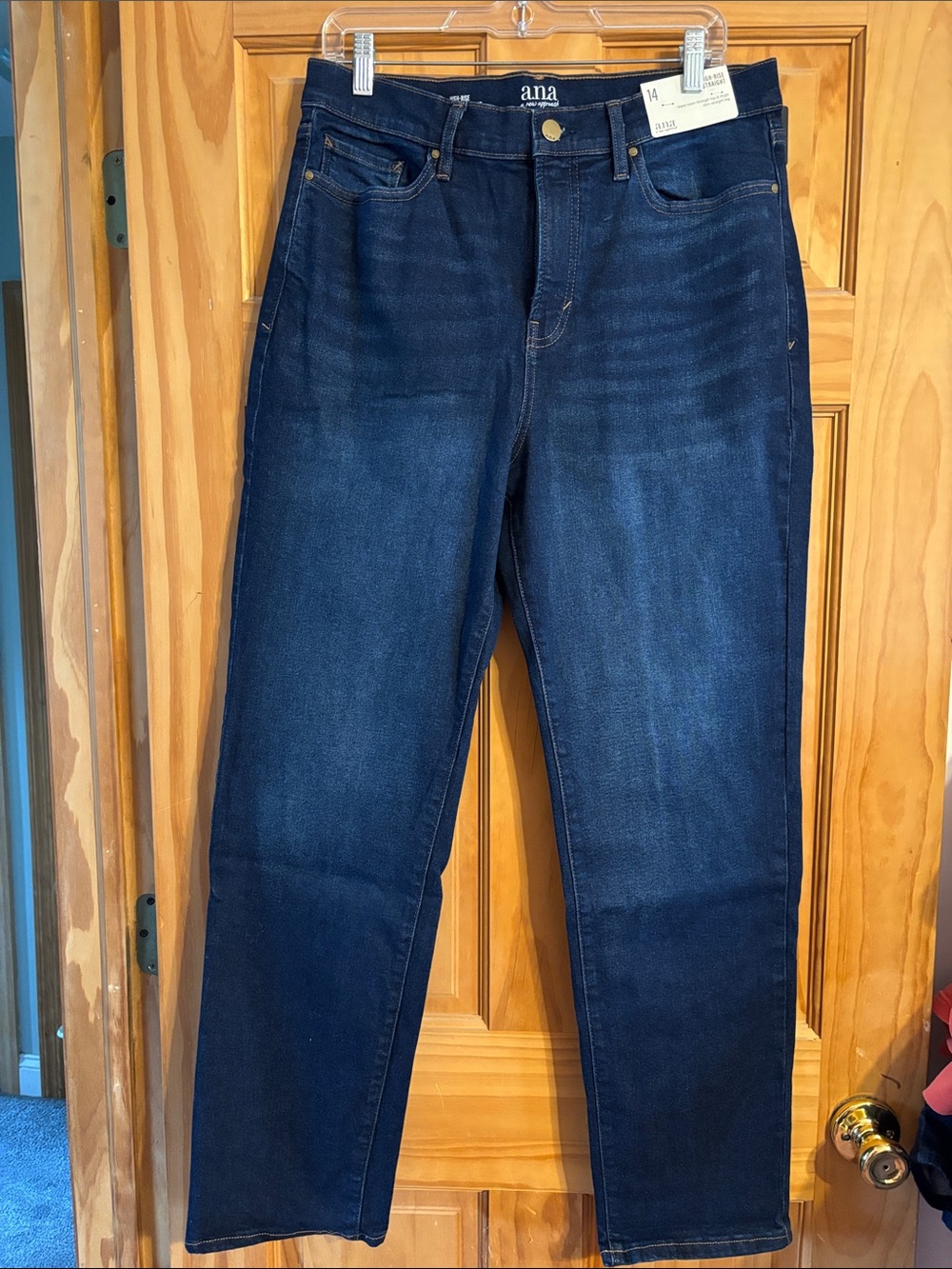 a.n.a Women's Dark Indigo Straight Leg Jeans